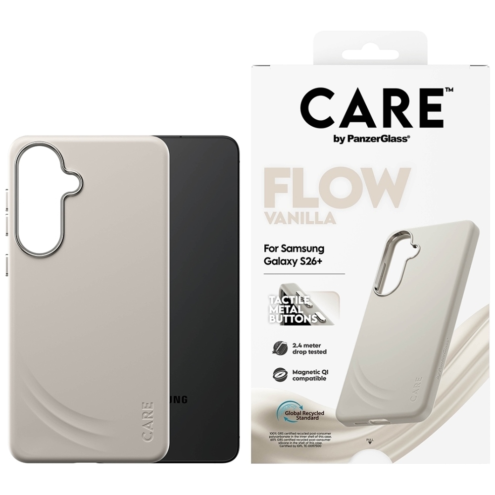 CARE by PanzerGlass Flow Vanilla Qi Case for Samsung Galaxy S26+ - Beige