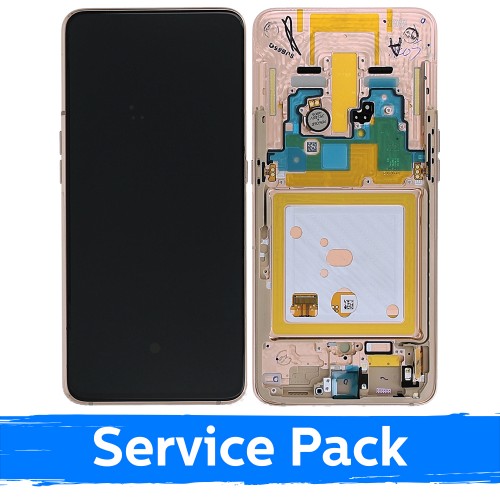 Ekranas skirtas Samsung A805 2019 A80 auksinis su rėmeliu (Service Pack)