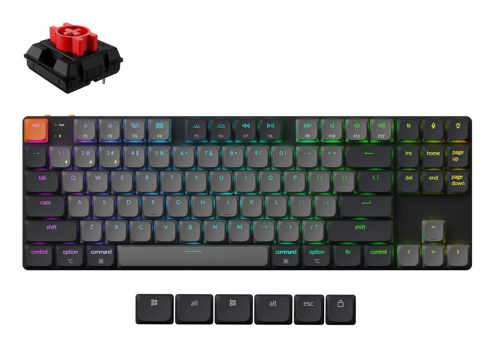 Belaidė klaviatūra KEYCHRON K1 RGB juoda K1X-B1