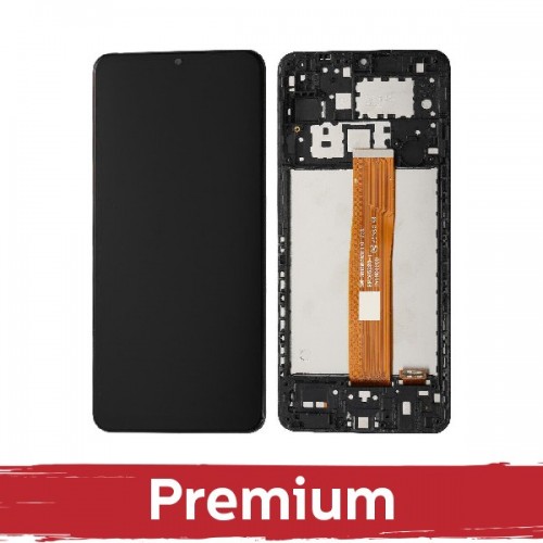 Ekranas skirtas Samsung A125 A12 juodas su rėmeliu OEM