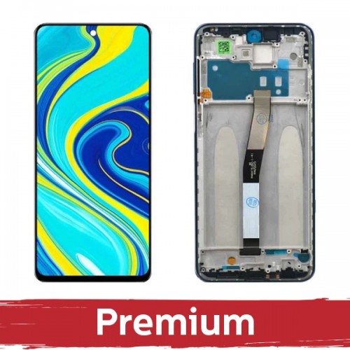 Ekranas skirtas Xiaomi Redmi Note 9S (Note 9 Pro) su rėmeliu / Glacier White / OEM