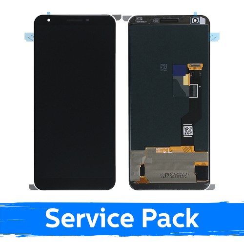 Ekranas skirtas Google Pixel 3A XL juodas su rėmeliu (Service Pack)