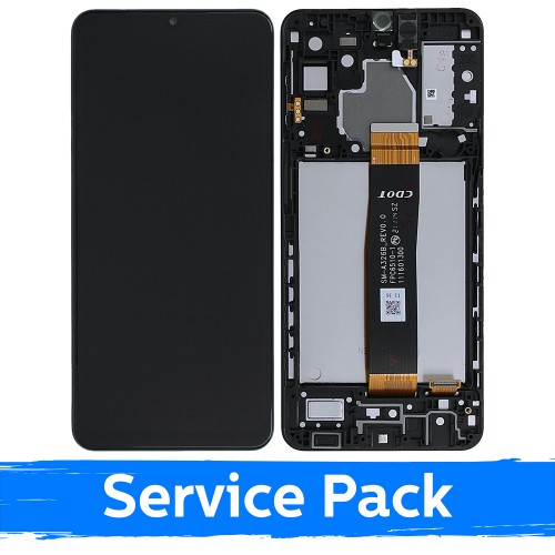 Ekranas skirtas Samsung A326 A32 5G juodas su rėmeliu (Service Pack)