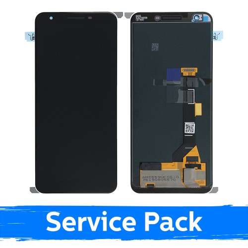 Ekranas skirtas Google Pixel 3A juodas su rėmeliu (Service Pack)