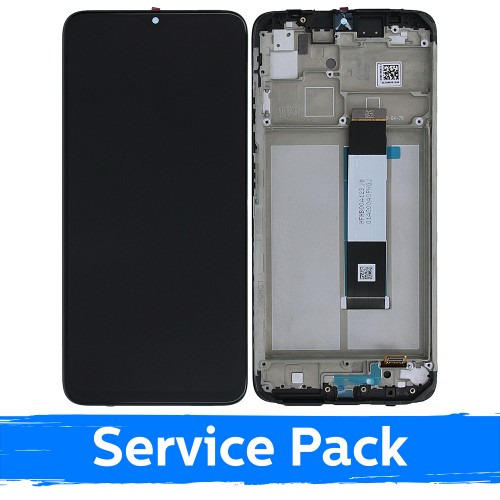 Ekranas skirtas Xiaomi Redmi 9T / Poco M3 juodas su rėmeliu (Service Pack)