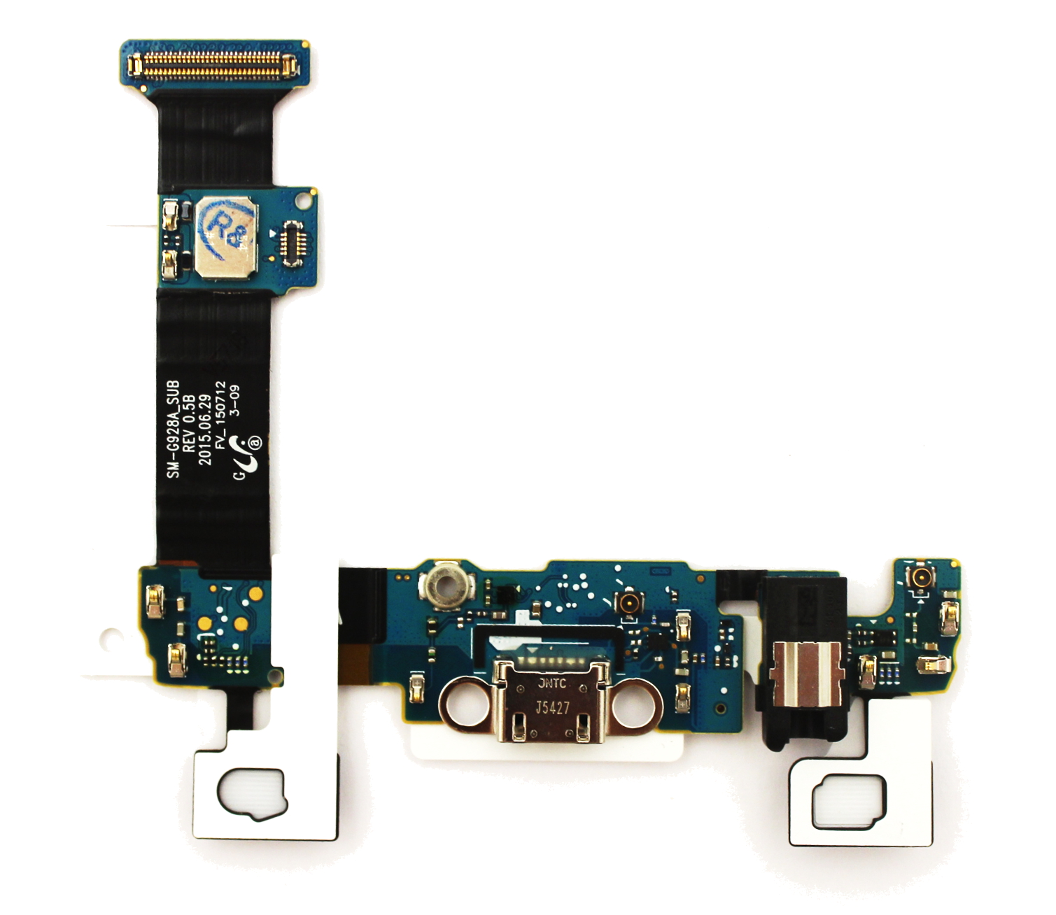 Lanksčioji jungtis Samsung G928 S6 Edge Plus su įkrovimo kontaktu, mikrofonu, ausinių lizdu ir funkciniais mygtukais ORG
