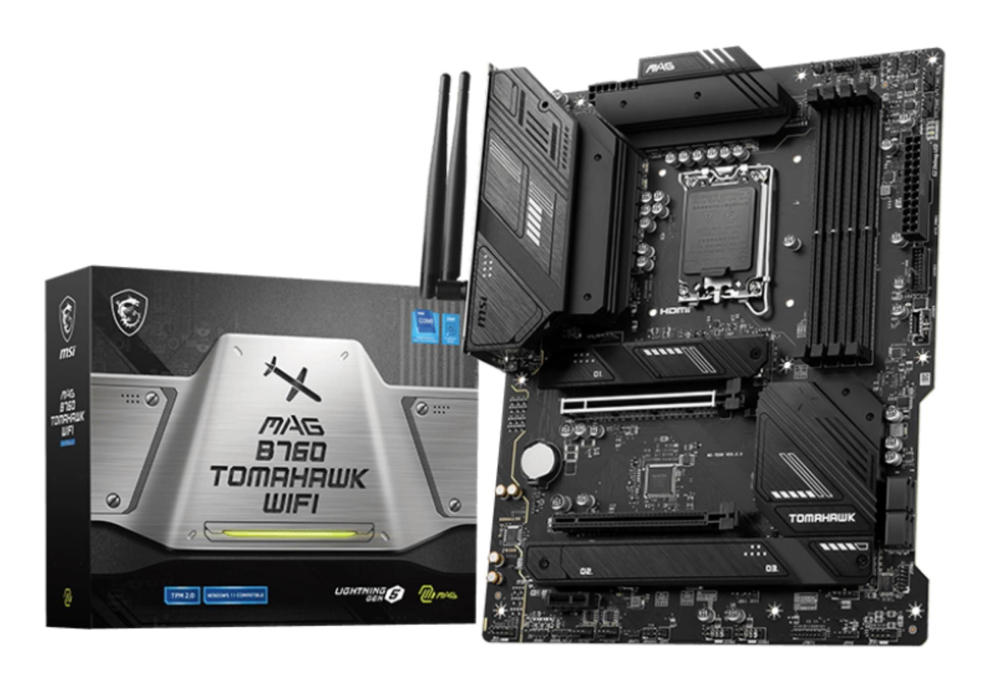 Pagrindinė plokštė MSI MAG B760 Tomahawk WiFi Intel B760 LGA1700 ATX DDR5