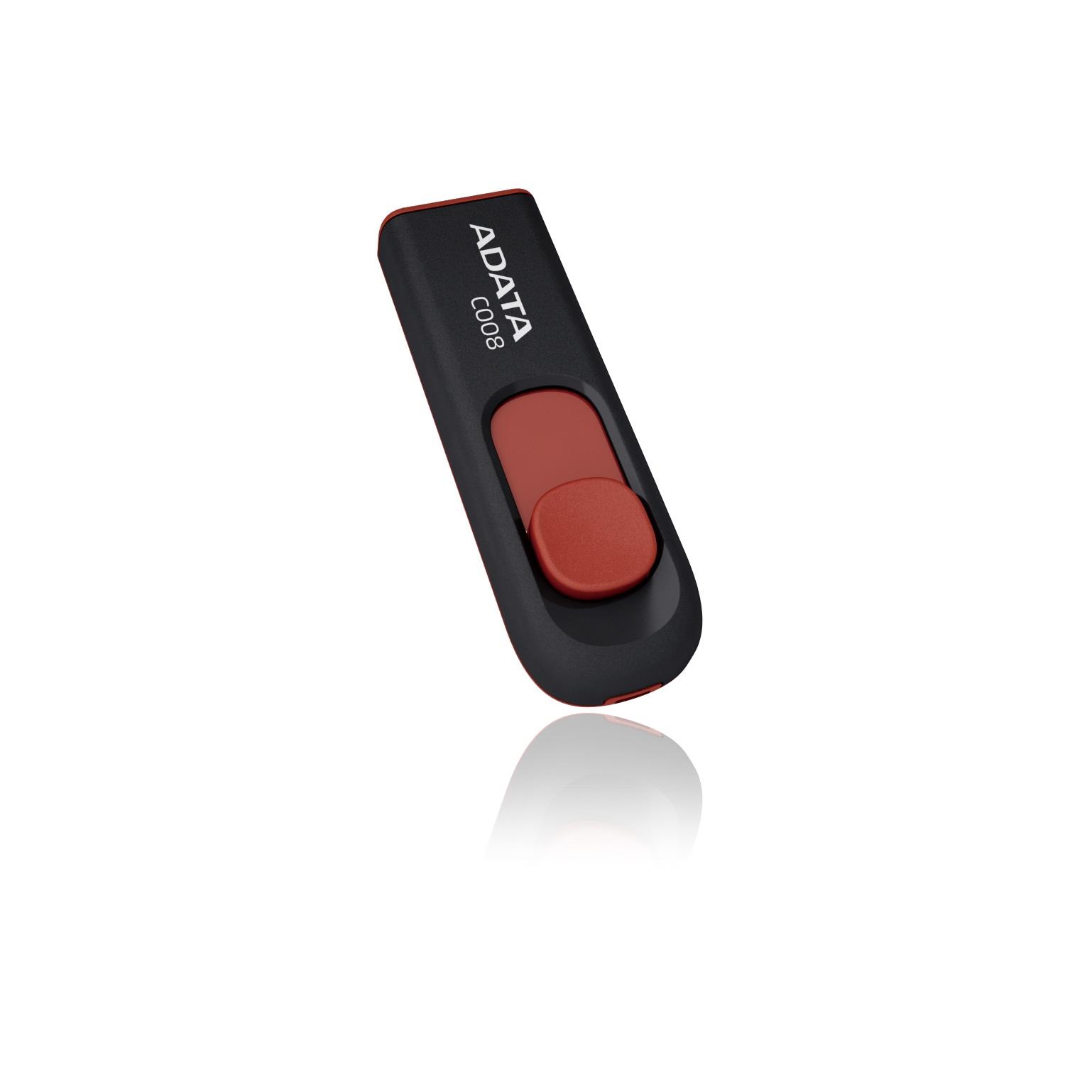 ADATA C008 64GB USB atmintukas USB A tipo 2.0 Juoda, Raudona