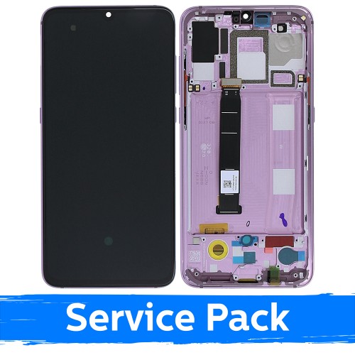 Ekranas skirtas Xiaomi Mi 9 su rėmeliu / Levander Violet / (Service Pack)