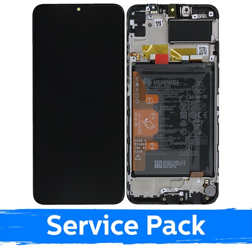 Ekranas skirtas Huawei Y6P 2020 juodas su rėmeliu (Service Pack)