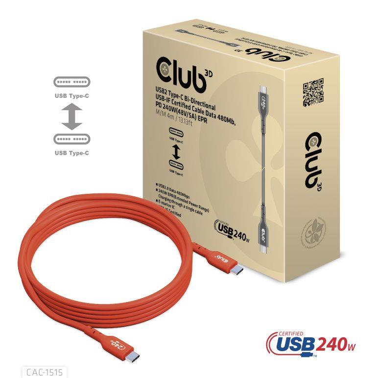 USB-C laidas 4m CAC-1515 Club3D