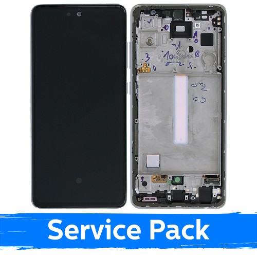 Ekranas skirtas Samsung A528 A52s su rėmeliu / Awesome White / (Service Pack)