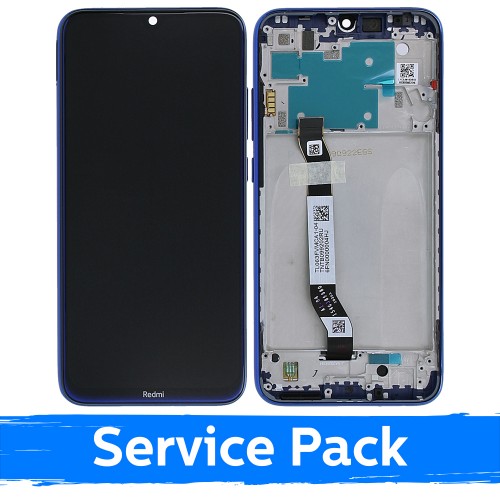 Ekranas skirtas Xiaomi Redmi Note 8 (Note 8 2021) su rėmeliu / Blue / (Service Pack)