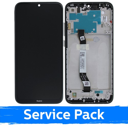 Ekranas skirtas Xiaomi Redmi Note 8 (Note 8 2021) su rėmeliu / Black / (Service Pack)