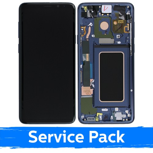 LCD ekranas suderinamas su Samsung G965 S9 Plus su rėmeliu / koralų mėlyna / (service pack)