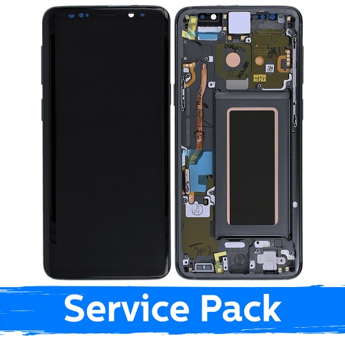Ekranas skirtas Samsung G960 S9 su rėmeliu / Titanium Gray / (Service Pack)