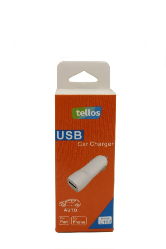 Įkroviklis automobilinis Tellos C102 su USB jungtimi 1A juodas