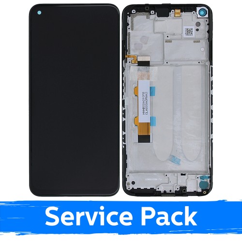 Ekranas skirtas Xiaomi Redmi Note 9T / Note 9 5G su rėmeliu juodas (Service Pack)