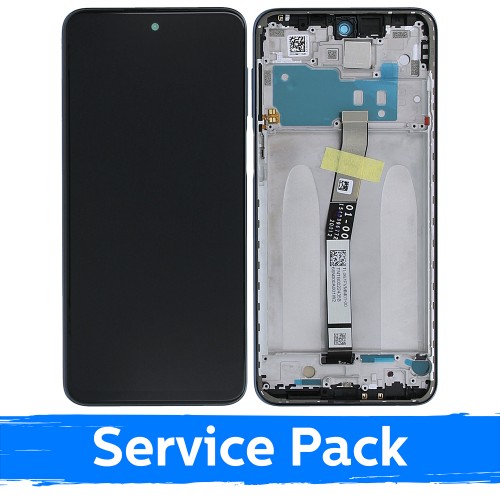 Ekranas skirtas Xiaomi Redmi Note 9S (Note 9 Pro) su rėmeliu / Interstellar Gray / (Service Pack)