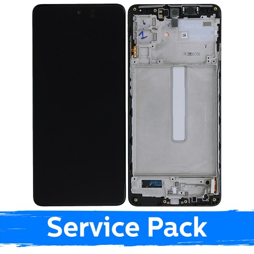 Ekranas skirtas Samsung M526 M52s 5G su rėmeliu / Blazing Black / (Service Pack)