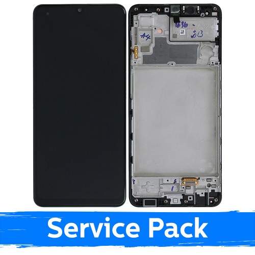 LCD Ekranas suderinamas su Samsung M325 M32 juodas su rėmeliu (Service Pack)