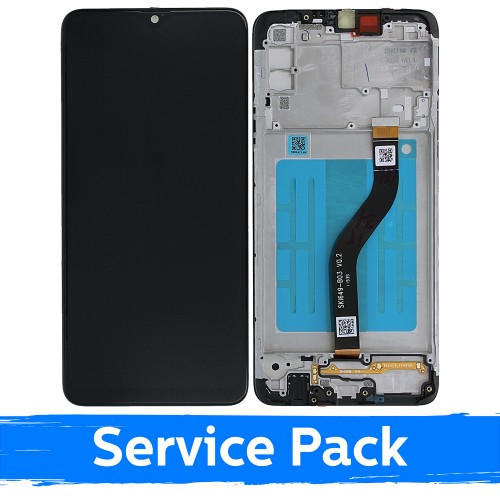Ekranas skirtas Samsung A207 A20s juodas su rėmeliu (Service Pack)