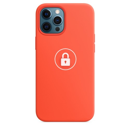 Dėklas "Silicone Case v2" skirtas iPhone 12 (12 Pro) / Electric Orange / su įpakavimu