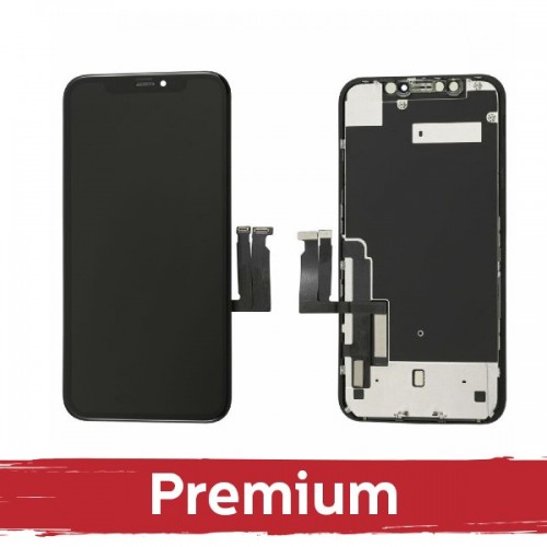 Ekranas skirtas iPhone XR juodas (INCELL su metaline skarda / Premium)