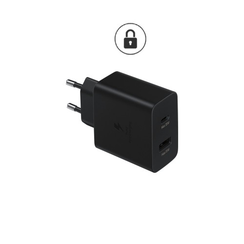 Įkroviklis Samsung "DUO" EP-TA220N juodas originalus 35W (1xPD / 1xQC3.0) / (originalus įpakavimas)