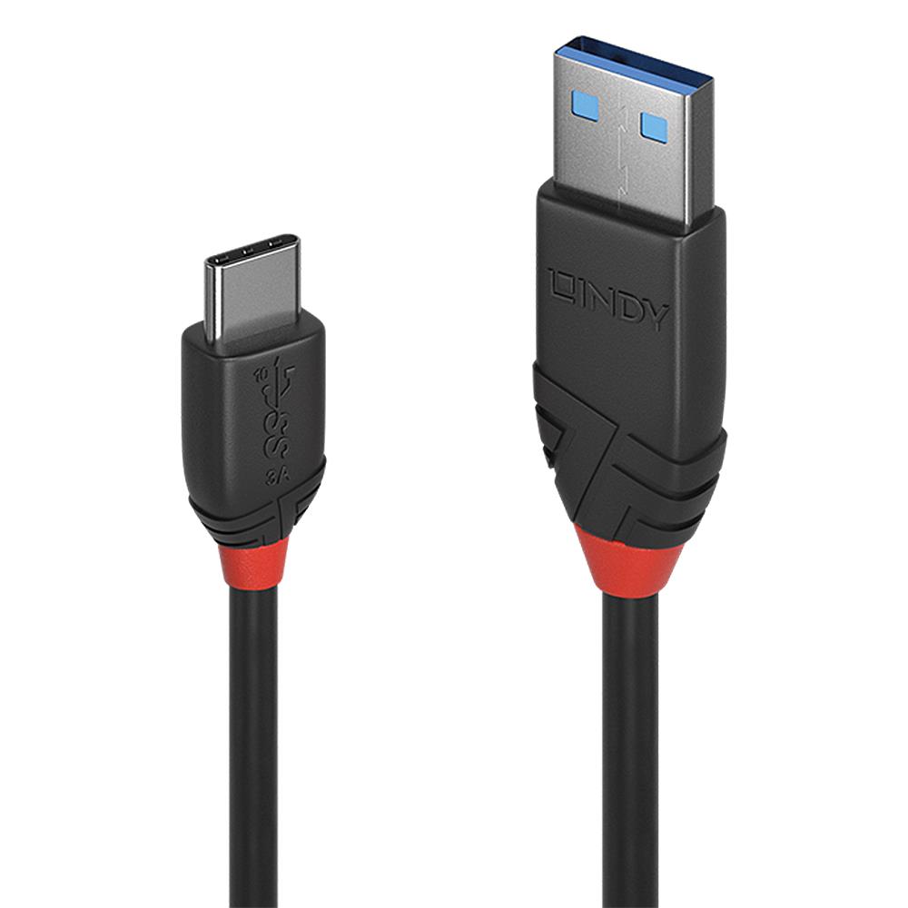 Lindy USB3.2 A-C laidas 1m juodas
