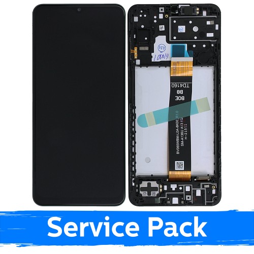 Ekranas skirtas Samsung A136 A13 5G juodas su rėmeliu (Service Pack)