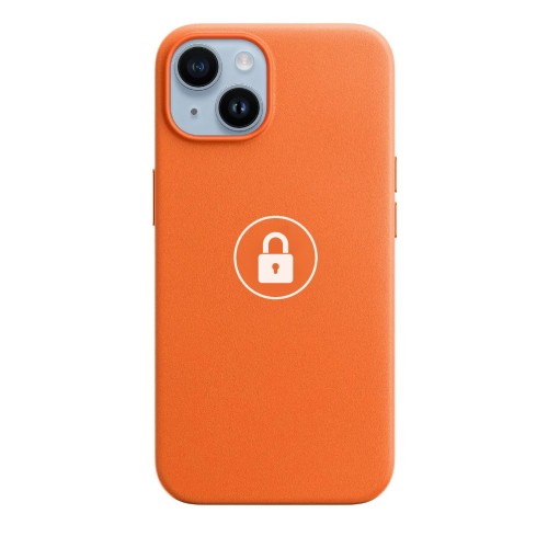 Dėklas "Leather Case v2" skirtas iPhone 14 / Orange / su įpakavimu