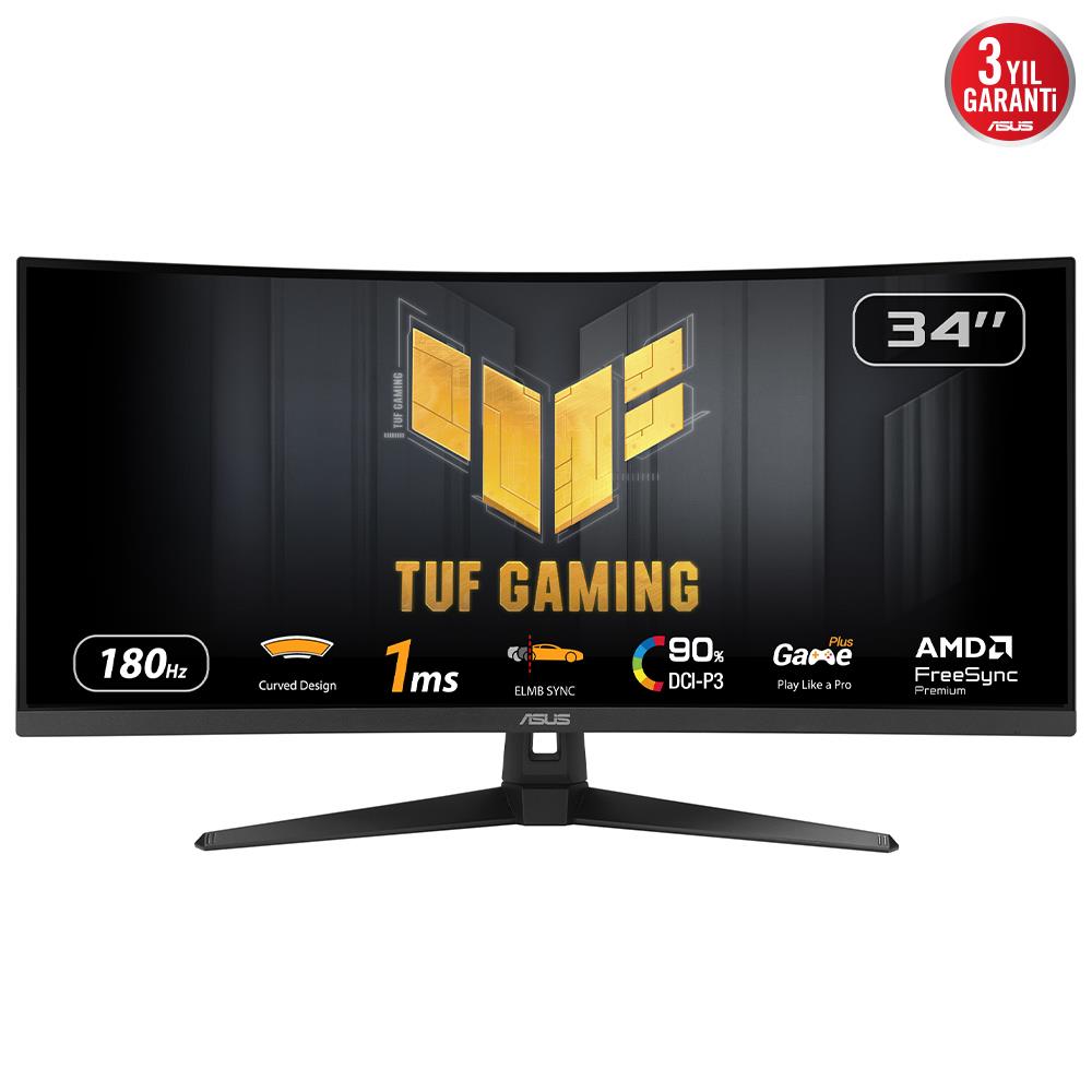 LCD monitorius ASUS TUF Gaming VG34VQ3B 34" žaidimų išlenktas VA 3440x1440 180Hz 1ms
