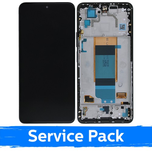 Ekranas skirtas Xiaomi Poco F4 5G su rėmeliu / Night Black / (Service Pack)
