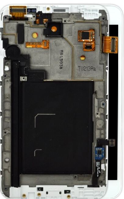 Ekranas Samsung N7000 Note su lietimui jautriu stikliuku ir rėmeliu White originalus (used Grade B)