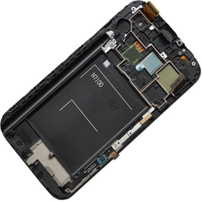 Ekranas Samsung N7100 Note 2 su lietimui jautriu stikliuku ir rėmeliu Black originalus (service pack)