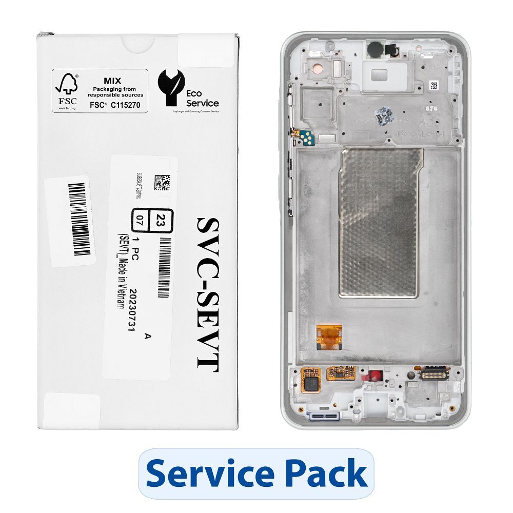 ServicePack LCD ekranas SAMSUNG A36 5G A366B žalsvai geltonas GH82-36841C