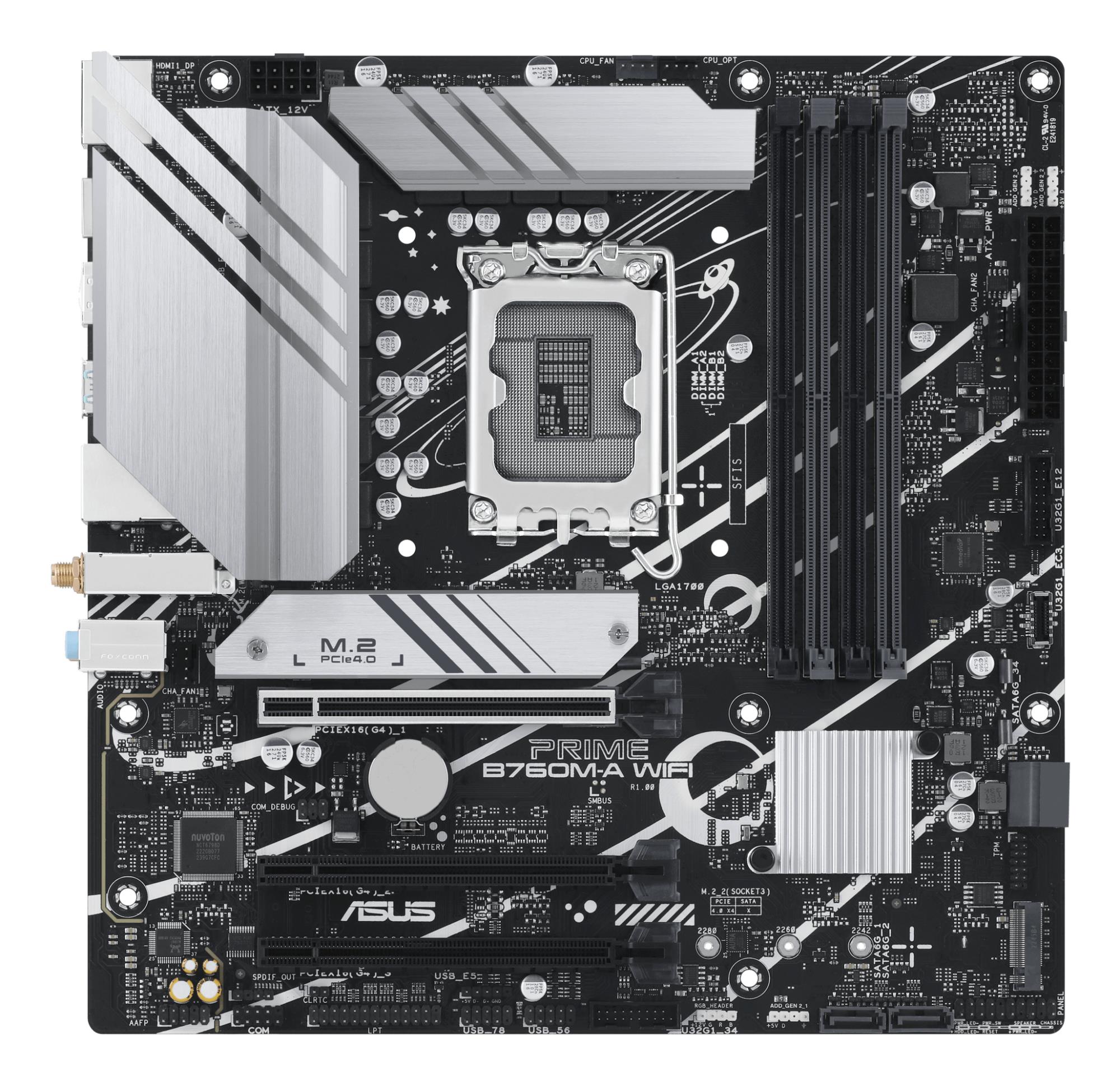 Pagrindinė plokštė ASUS Intel B760 LGA1700 Micro-ATX DDR5 4 lizdai Wi-Fi