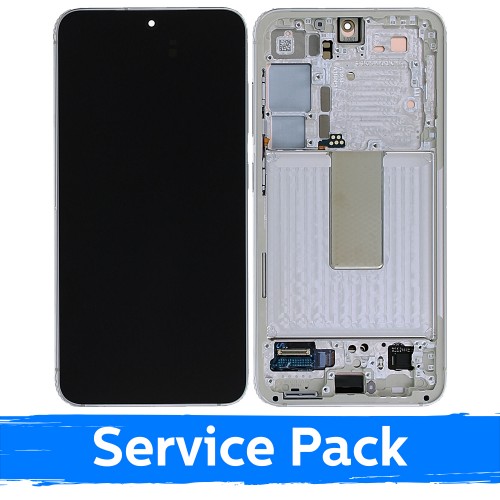Ekranas skirtas Samsung S911 S23 su rėmeliu / Cream / (Service Pack)
