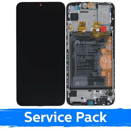 Ekranas skirtas Huawei P Smart 2019 juodas su rėmeliu (Service Pack)