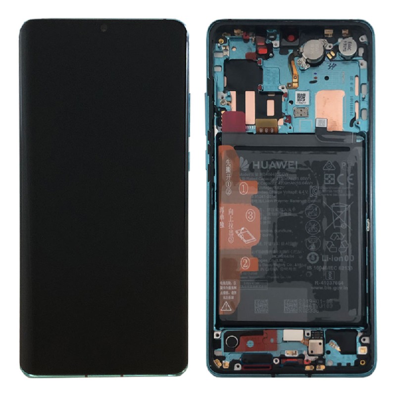 Ekranas Huawei P30 PRO su lietimui jautriu stikliuku ir rėmeliu ir baterija Aurora originalus (used Grade A)
