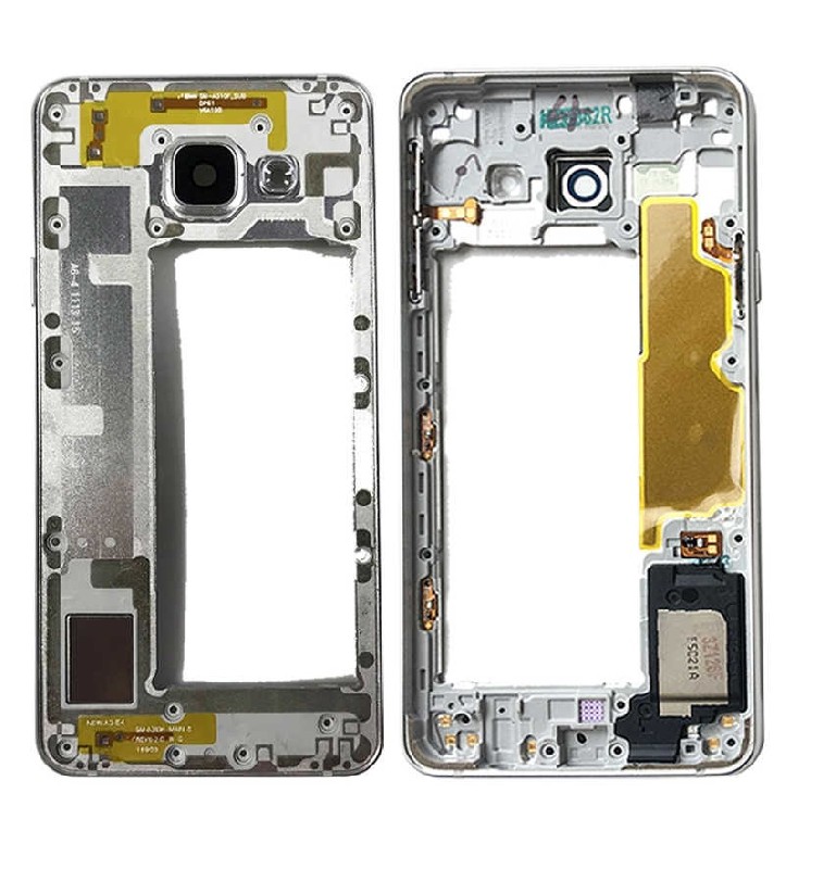 Vidinis korpusas Samsung A310 A3 2016 pilkas (juodas) su zumeriu ir šoniniais mygtukais originalus (used Grade B)