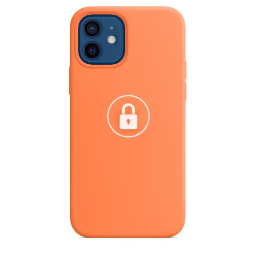 Dėklas "Silicone Case v2" skirtas iPhone 12 (12 Pro) / Kumquat / su įpakavimu