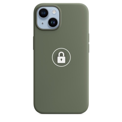 Dėklas "Silicone Case v2" skirtas iPhone 14 Plus / Olive / su įpakavimu