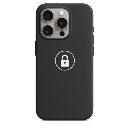 Telefono dėklas "Silicone Case v2" iPhone 15 Pro Max / juodas / su pakuote