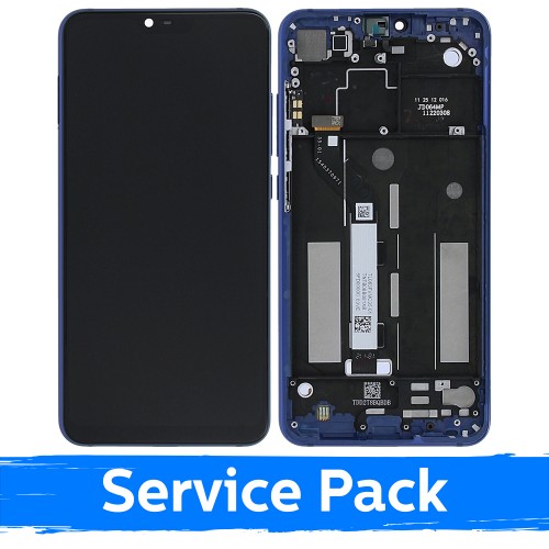 LCD ekranas suderinamas su Xiaomi Mi 8 Lite su rėmeliu / mėlynas / (Service Pack)