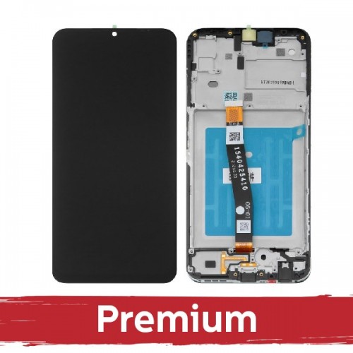 LCD ekranas suderinamas su Samsung A226 A22 5G juodas su rėmeliu OEM