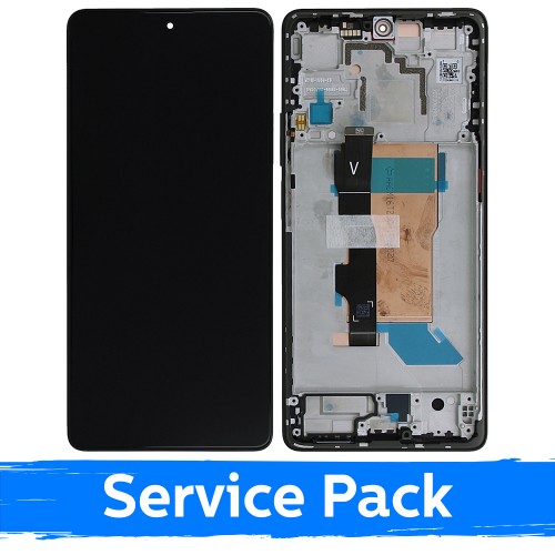 LCD ekranas suderinamas su Xiaomi Poco F5 5G su rėmeliu / juodas / (Service Pack)
