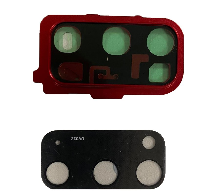 Samsung G980/G981 S20 kameros stikliukas su rėmeliu Aura Red ORG