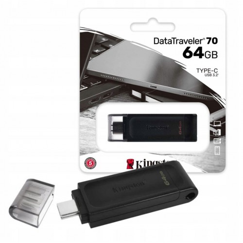 Atmintukas USB-C Kingston "DT70" 64GB USB3.2 / 100% originalus /